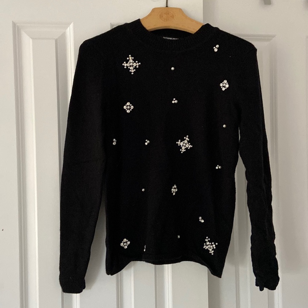 Black embellished sweater